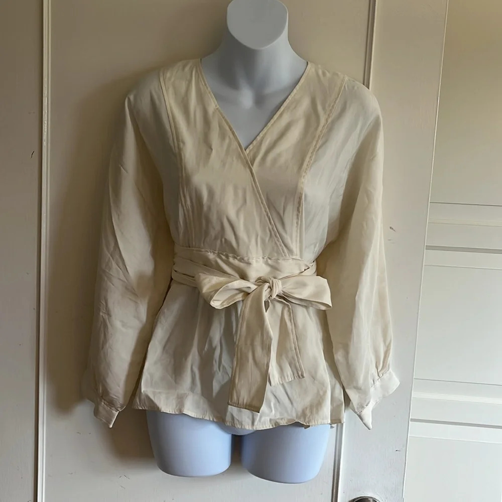 ba&sh Cream Wrap Blouse - Picture 6 of 14